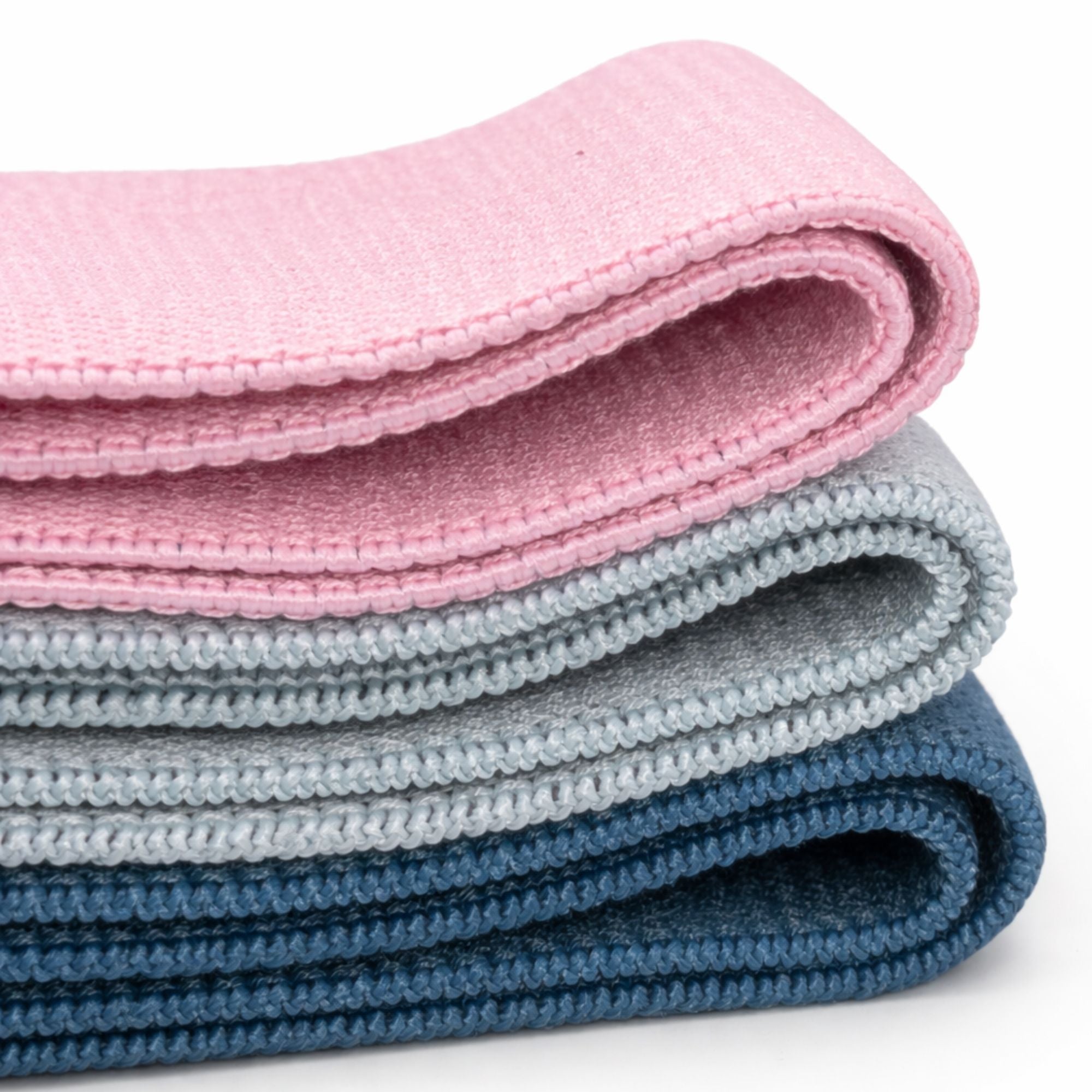 détail du set 3 bandes larges couleurs unies bleu, gris, rose Neora Mouv