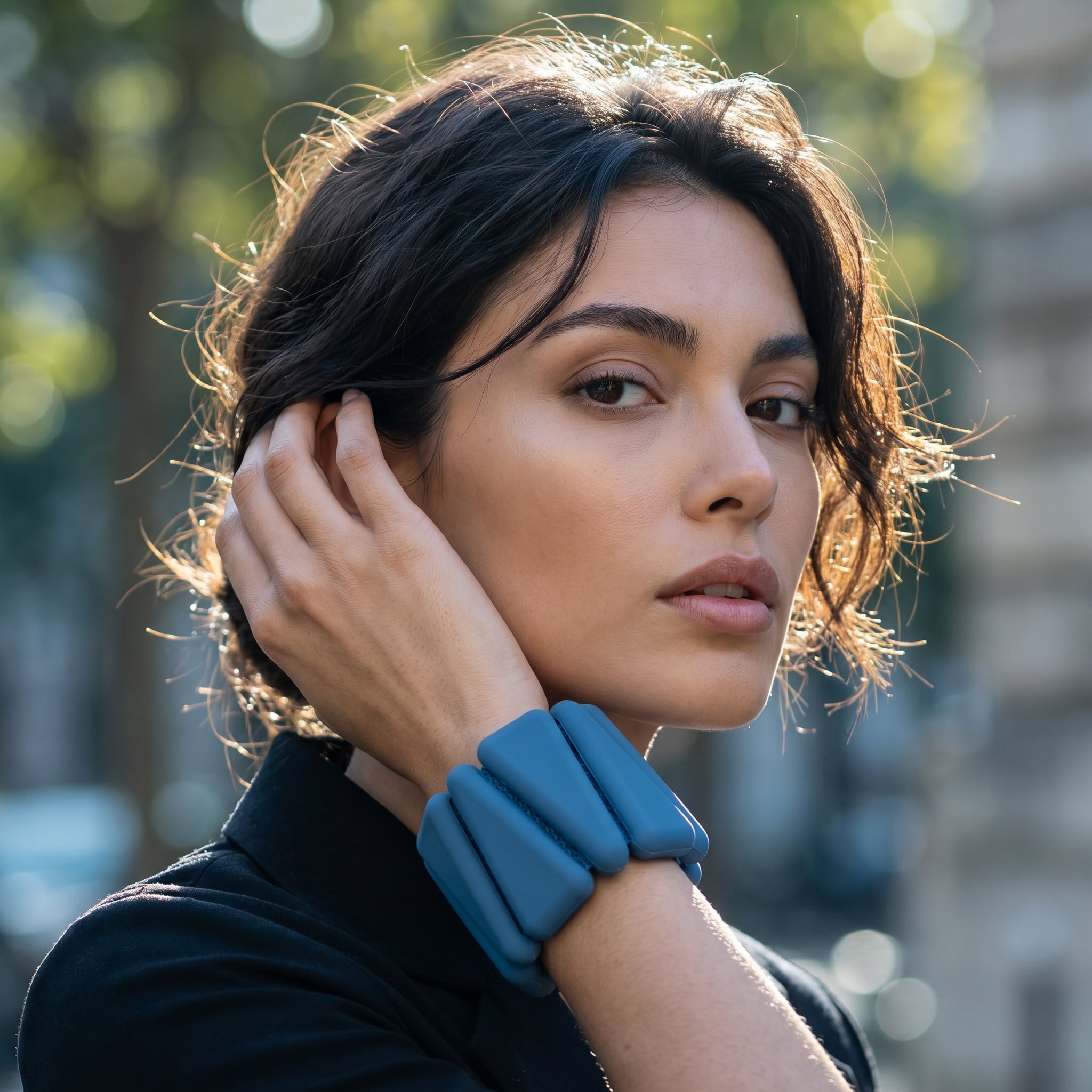 femme portant bracelet leste au quotidien Neora Mouv